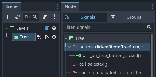 Connecting the button_clicked signal.